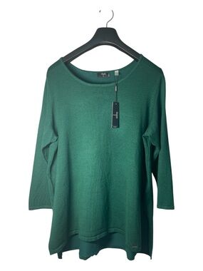 T Tahari Forest Green Scoop Neck Sweater sz 3X